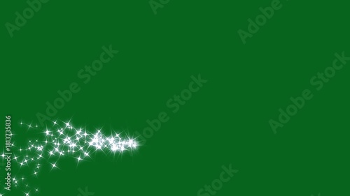 Glittering star dust trail sparkling particles, glitter sparkle line stars animated green screen, white shining dust light, bokeh light lights effect background, glowing stars sparkles. 4k animation