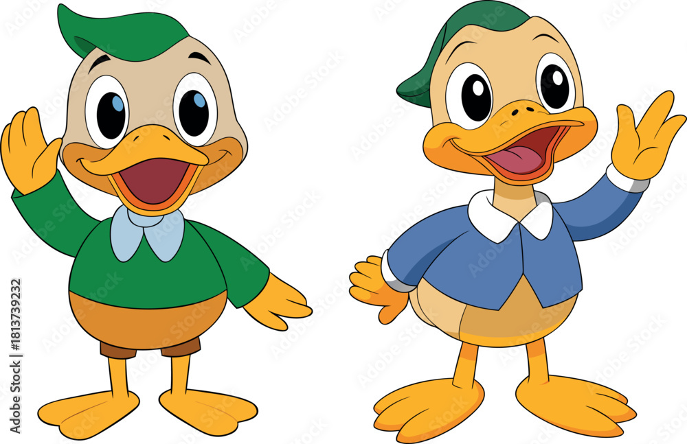 Fototapeta premium cute duck cartoon, farm bird vector, yellow duck illustration, adorable duckling clipart, funny bird design, domestic duck artwork, countryside duck svg, animal lover art, children farm drawing, cute