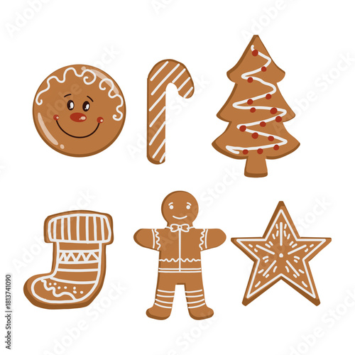 biscuits in the shape of typical Christmas objects