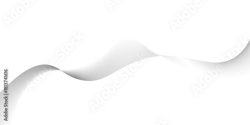 Abstract grey smooth element swoosh speed wave modern stream background, Undulate Grey Wave Swirl, frequency sound wave, wallpaper background with wave design. Vector illustration,