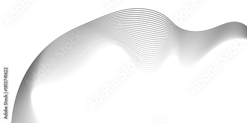 Abstract grey smooth element swoosh speed wave modern stream background, Undulate Grey Wave Swirl, frequency sound wave, wallpaper background with wave design. Vector illustration,