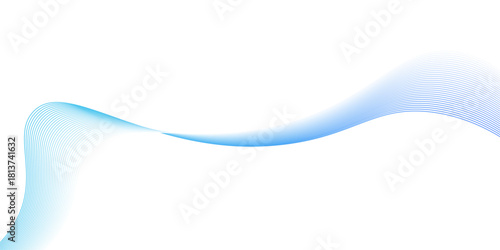 blue wave gradient background minimalist looks simple background, blue wave line. blending line background, Modern technology background. Vector illustration. Abstract blue wave lines pattern on white