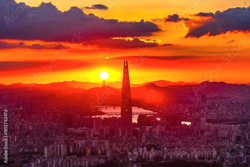 Wallpaper Mural sunset over the river Torontodigital.ca