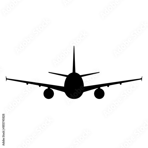 Airplane Silhouette A Simple Black Aircraft Illustration for Travel and Aviation