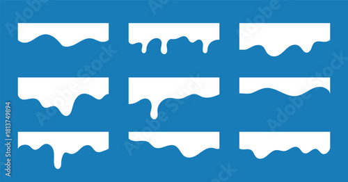 Dividers shape templates, Curve Lines, drip and wave-shaped vector elements