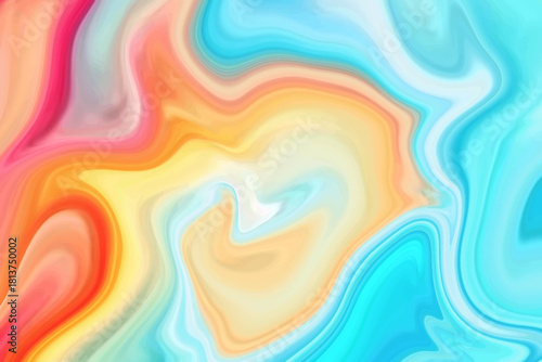 A dynamic and fluid abstract background featuring a swirling blend of warm and cool tones creating a marbled texture Background 