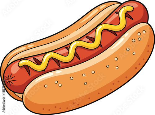 Hotdog vector, hot dog icon, hotdog vector illustration 