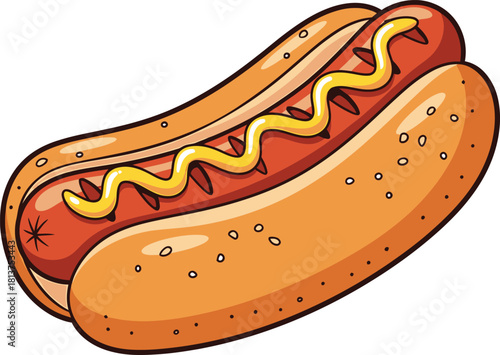 Hotdog vector, hot dog icon, hotdog vector illustration 