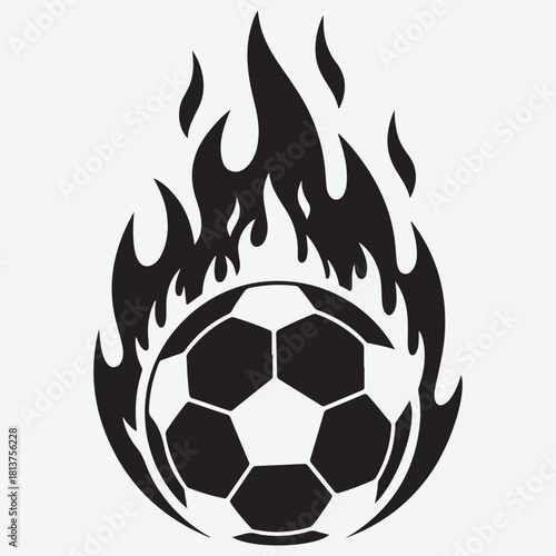 Fiery Soccer Ball Icon - Dynamic Sports Graphic