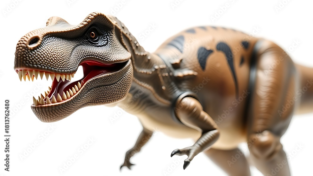 Obraz premium T-Rex dinosaur figurine close-up on white background