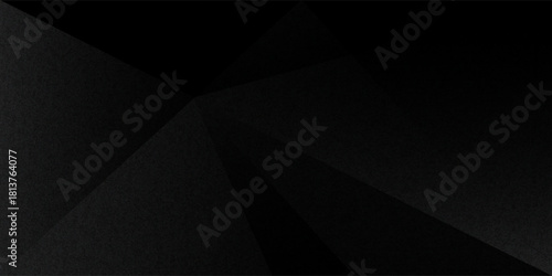 Grey abstract curved wavy lines on black background. Black background with line curve design. Blurred black silk fabric.