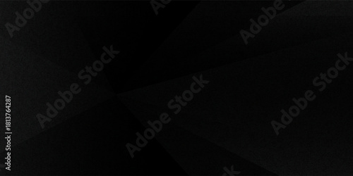 Grey abstract curved wavy lines on black background. Black background with line curve design. Blurred black silk fabric.