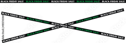 Black Friday sale tape promotional banner design element isolated on white background