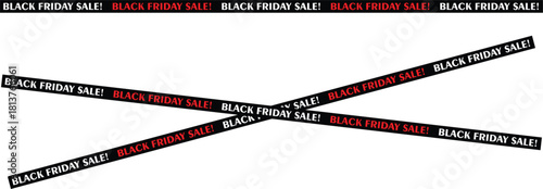 Black Friday sale banner black and red tape design promotional graphic for advertising campaigns
