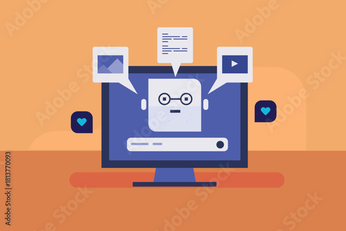 AI chatbot generates text, image and video content from user prompt, supporting a wide range of generative content usage.