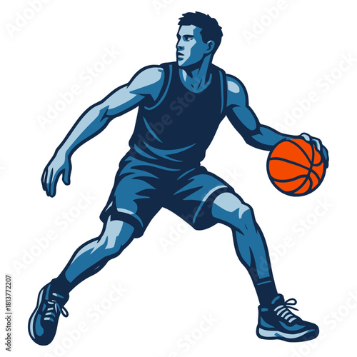 Basketball player vector illustration.