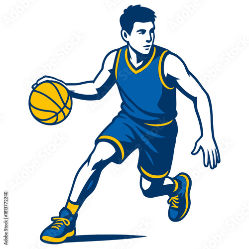 Basketball player vector illustration.