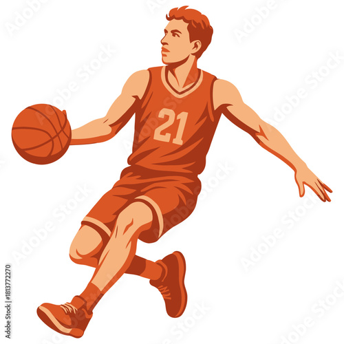 Basketball player vector illustration.