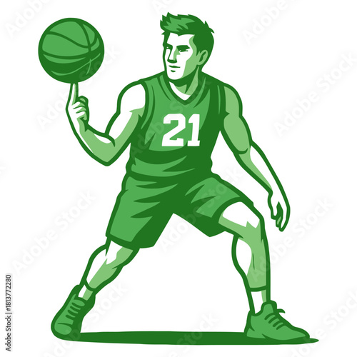 Basketball player vector illustration.
