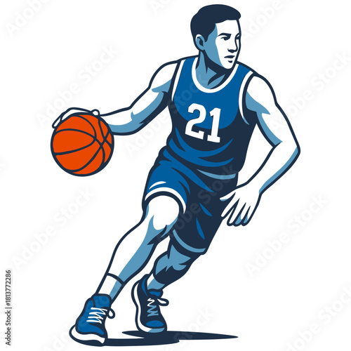 Basketball player vector illustration.