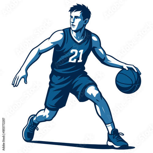 Basketball player vector illustration.