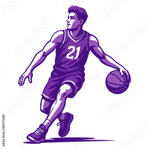 Basketball player vector illustration.