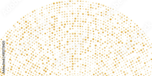 Gold falling down confetti background. Repeated golden dotted glitter pattern. Yellow, orange and golden dots wallpaper. Celebration Christmas, New Year or birthday party repeating backdrop. Vector