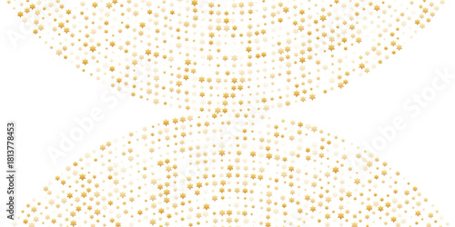 Gold falling down confetti background. Repeated golden dotted glitter pattern. Yellow, orange and golden dots wallpaper. Celebration Christmas, New Year or birthday party repeating backdrop. Vector