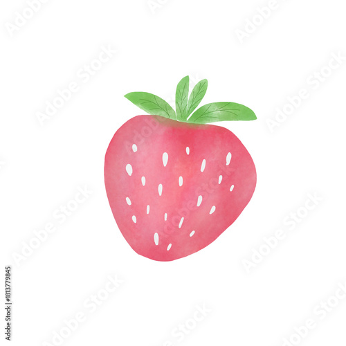 Watercolor Illustration of a Strawberry