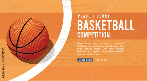 Great simple basket ball and court background design for any media	