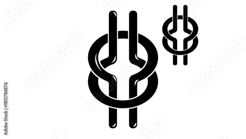 Nyansapo Adinkra Symbol, black isolated silhouette