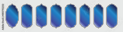 Shape Islamic door and window silhouette Arabic arch. Frames in Arabic Muslim design for Ramadan Kareem. 