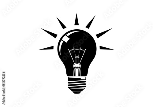 Vector illustration of a light bulb representing innovation, clipart style vector