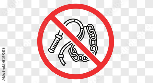 Restriction of domination vector icon illustration depicting an absence of control paraphernalia