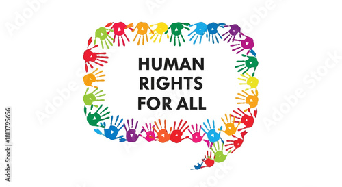 A symbolic illustration promoting equal human rights, showcasing diversity and inclusivity for a