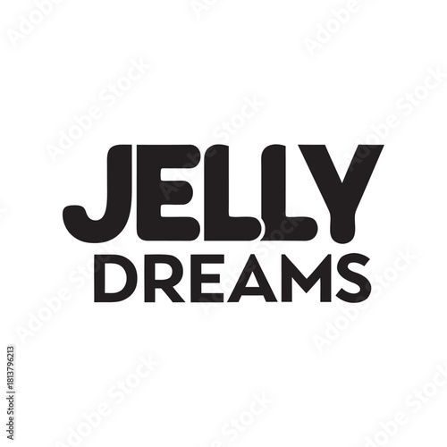 A cute “Jelly Dreams” typography design featuring soft curves and playful style, perfect for kids’ products, stickers, t-shirts, and creative print-on-demand projects.