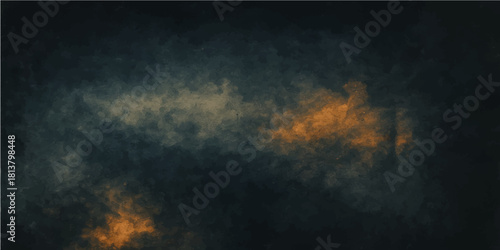 Fire and smoke texture against a dark blue night sky cloudscape