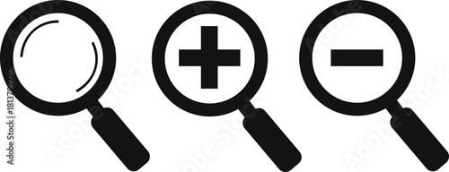 Magnifying Glass Icons Zoom In Zoom Out search find