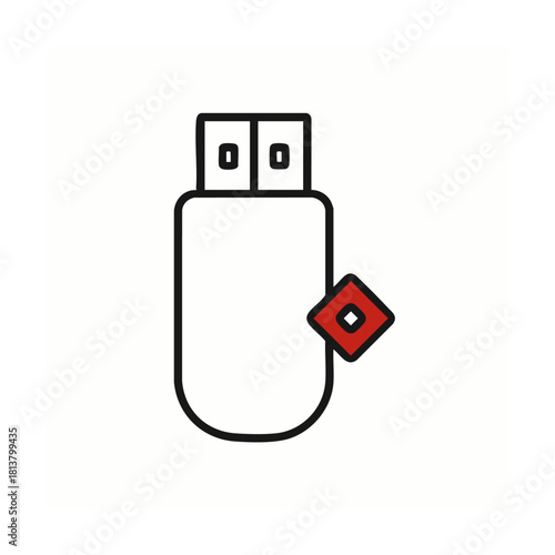 USB flash drive icon with traditional Chinese lucky coin symbol.