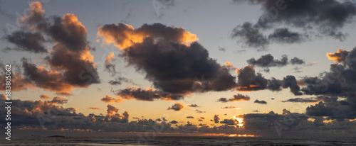A Cloudy Sunset at the Beach