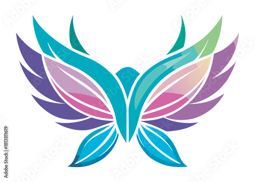 vector silhouette angel wings logo silhouette, black angel wings logo icon design vector, flying eagle bird wing vector silhouette, wings logo icons vector silhouette design on white background.