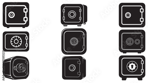 Bold rounded safe deposit box — secure vault icon for bank custody, asset protection and high-security storage solutions