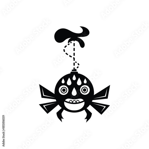 Stylized Cartoon Angler Pufferfish With Dangling Lure.