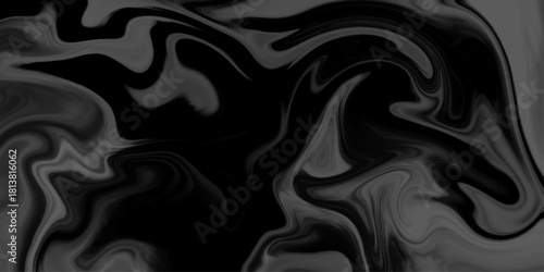 Abstract flowing liquid curve line in black and gray metallic. The texture of mix color and black marble pattern modern style Liquid background. Creative swirled or curve of oil paint for marble 