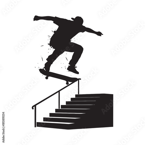 man jumping on stairs