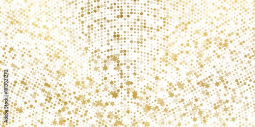 Gold falling down confetti background. Repeated golden dotted glitter pattern. Yellow, orange and golden dots wallpaper. Celebration Christmas, New Year or birthday party repeating backdrop. Vector