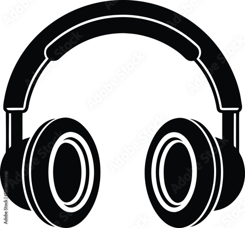 Modern dj headphones icon for music and audio applications