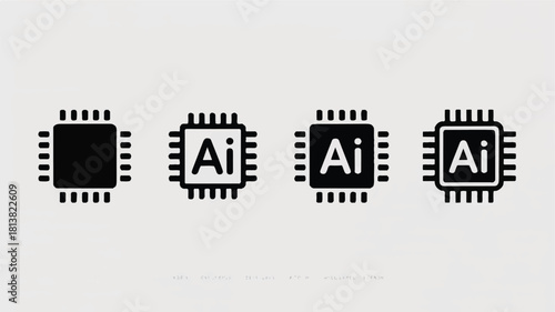 Black computer chips with ai text technology artificial intelligence