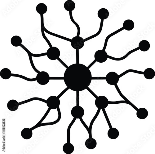 Abstract neural network icon with connected nodes and lines