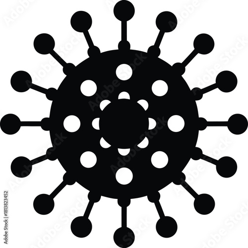 Abstract scientific illustration of a virus particle structure